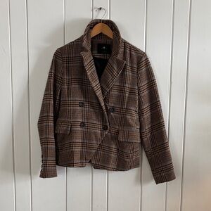 7 For All Mankind Brown Plaid Jacket